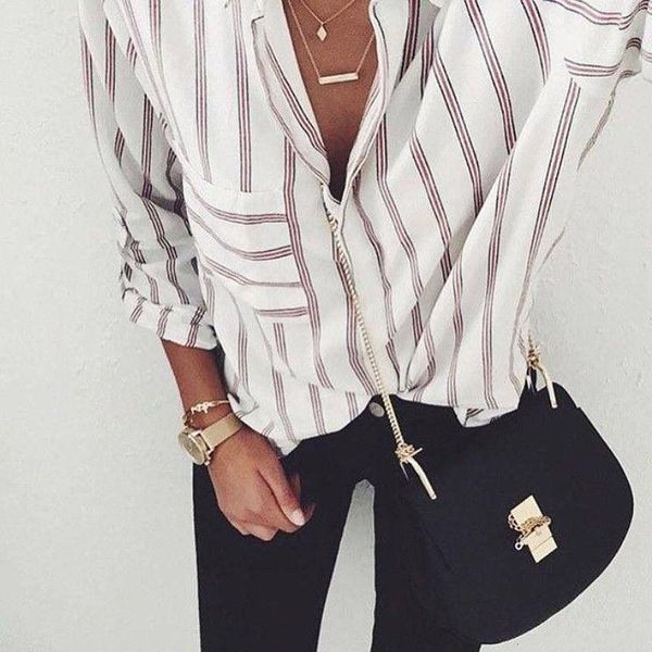 fashion casual ly spring shirts women ladies long sleeve turn-down collar single breasted striped slim women's blouses &, White
fashion casual ly spring shirts women ladies long sleeve turn-down collar single breasted striped slim women's blouses &, White