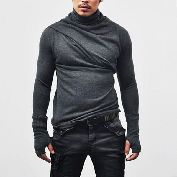 men's t-shirts high neck t-shirt long sleeves with gloves autumn winter fashion charming black gray male clothing turtleneck, White;black
men's t-shirts high neck t-shirt long sleeves with gloves autumn winter fashion charming black gray male clothing turtleneck, White;black