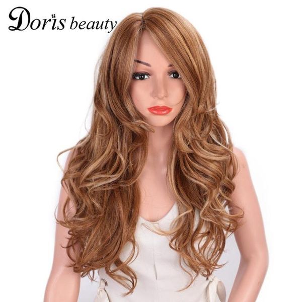 synthetic wigs doris beauty long body wavy highlight with bangs hair women's wig pink blonde brown natural hairline, Black
synthetic wigs doris beauty long body wavy highlight with bangs hair women's wig pink blonde brown natural hairline, Black