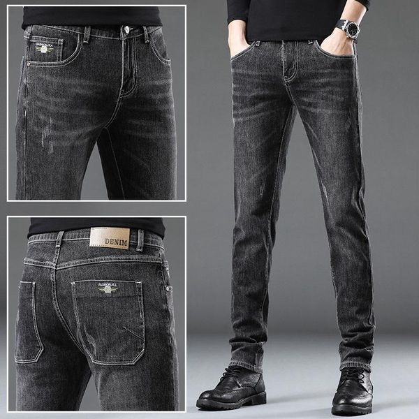 men's jeans fall conventional men fashion boutique casual black pants korean version stretch straight slim classic retro, Blue
men's jeans fall conventional men fashion boutique casual black pants korean version stretch straight slim classic retro, Blue