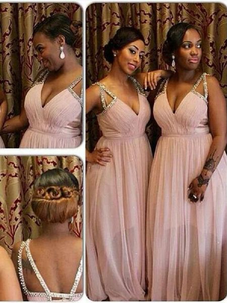 bridesmaid dress in stock chiffon dresses beads v neck sleeveless backless floor-length for wedding party, White;pink
bridesmaid dress in stock chiffon dresses beads v neck sleeveless backless floor-length for wedding party, White;pink