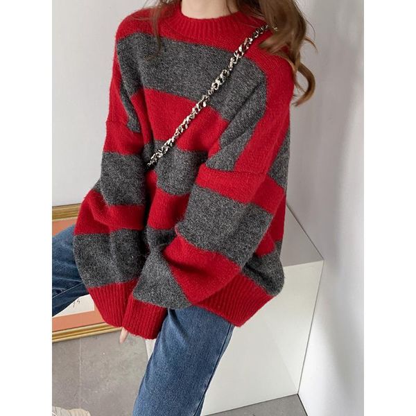 women's sweaters winter mohair casual oversize long plush shirt bottoming thick soft waxy stripe round neck pullover ol commute sweater, White;black
women's sweaters winter mohair casual oversize long plush shirt bottoming thick soft waxy stripe round neck pullover ol commute sweater, White;black