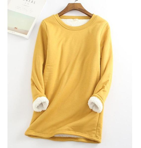 women's sweaters 2021 winter women thick fleece sweatshirt velvet warm solid o-neck underwear blouse, White;black
women's sweaters 2021 winter women thick fleece sweatshirt velvet warm solid o-neck underwear blouse, White;black