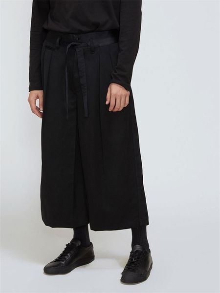 men's pants pant skirt casual wide leg spring and autumn black elastic waist loose large fashion design nine points
men's pants pant skirt casual wide leg spring and autumn black elastic waist loose large fashion design nine points