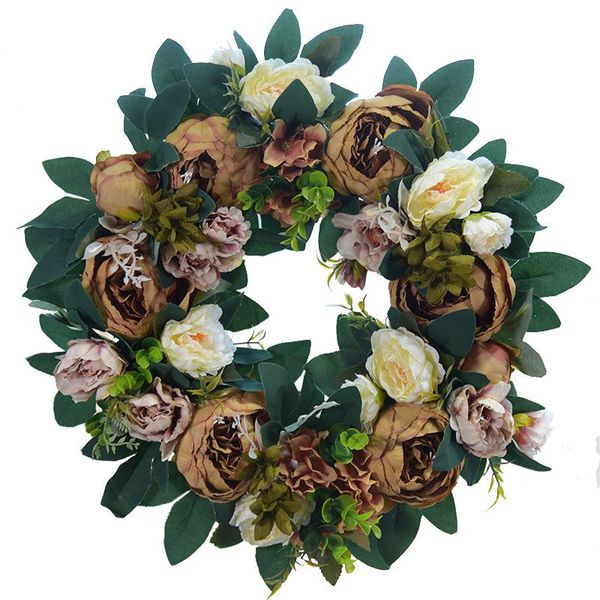 decorative flowers & wreaths 1pc artificial silk peony wreath wall pendant for festival home wedding background fake flower garland 40cm 
decorative flowers & wreaths 1pc artificial silk peony wreath wall pendant for festival home wedding background fake flower garland 40cm