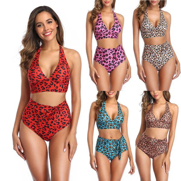 new bikini leopard print gathered swimsuit large split swimsuit, Black;white 
new bikini leopard print gathered swimsuit large split swimsuit, Black;white