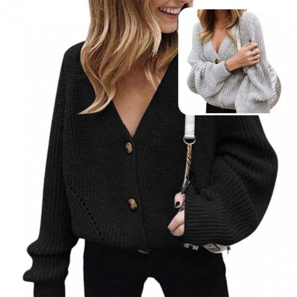 women's knits & tees thick trendy single-breasted women sweater loose female v-neck for party, White
women's knits & tees thick trendy single-breasted women sweater loose female v-neck for party, White
