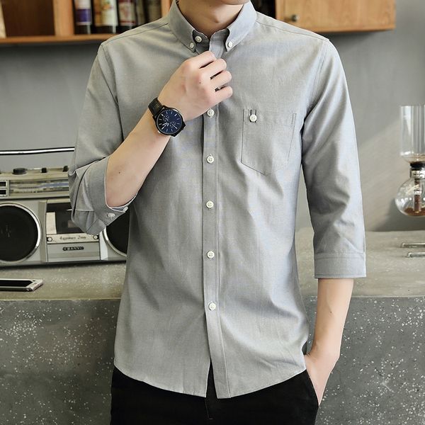 new 2020 shirt men's slim fit korean version seven point medium sleeve handsome leisure trend short, White;black
new 2020 shirt men's slim fit korean version seven point medium sleeve handsome leisure trend short, White;black