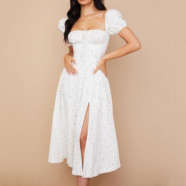 maternity dresses dress women summer korean causal puff sleeve square-neck high split long midi vestido corto manga larga mujer#35, White
maternity dresses dress women summer korean causal puff sleeve square-neck high split long midi vestido corto manga larga mujer#35, White