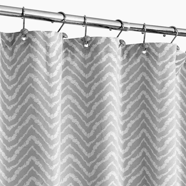 cotton blend shower curtain chevron woven gray and white, l grade & machine washable - 72x72
cotton blend shower curtain chevron woven gray and white, l grade & machine washable - 72x72