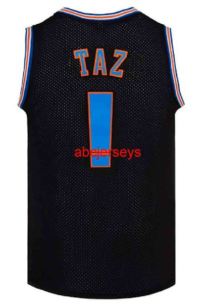 mens basketball jerseys taz # bunny space movie shirts, Black