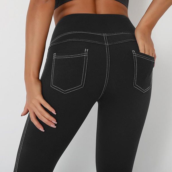 casual women leggings pocket high waist push up ankle length spandex workout solid fitness female women's, Black
casual women leggings pocket high waist push up ankle length spandex workout solid fitness female women's, Black