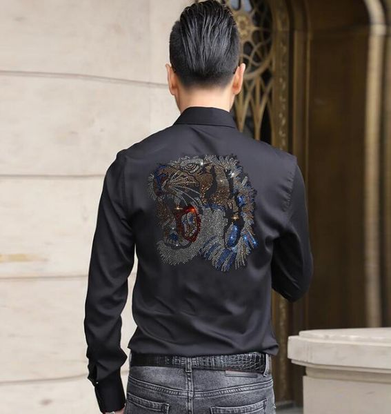 men's casual shirts drill men shirt long sleeve fashion black and white mens, White;black
men's casual shirts drill men shirt long sleeve fashion black and white mens, White;black