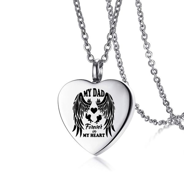 wholesale heart-shaped cremation for ashes keepsake urn necklace angel wings memorial jewelry, Silver
wholesale heart-shaped cremation for ashes keepsake urn necklace angel wings memorial jewelry, Silver