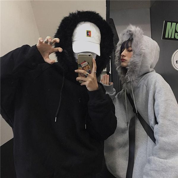 plus velvet padded hoodies men's warm fashion casual fur collar hooded sweatshirt men streetwear korean pullover hoodie mens & sweatshi, Black
plus velvet padded hoodies men's warm fashion casual fur collar hooded sweatshirt men streetwear korean pullover hoodie mens & sweatshi, Black