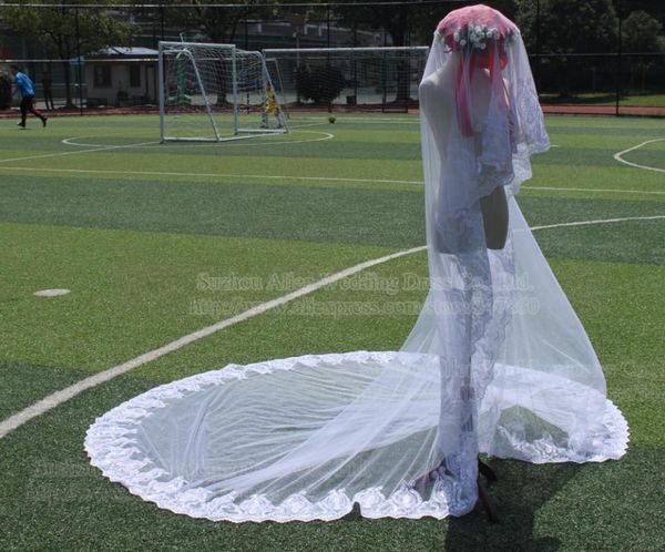 bridal veils long 400cm length 300cm width luxurious veil lace appliques white ivory veu de noiva longo com renda velos novia, Black
bridal veils long 400cm length 300cm width luxurious veil lace appliques white ivory veu de noiva longo com renda velos novia, Black