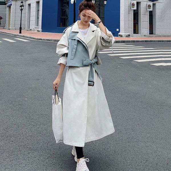 women's trench coats windbreaker spring autumn loose long cloak casual ladies jacket big size beige blue stitching quality coat fe, Tan;black
women's trench coats windbreaker spring autumn loose long cloak casual ladies jacket big size beige blue stitching quality coat fe, Tan;black