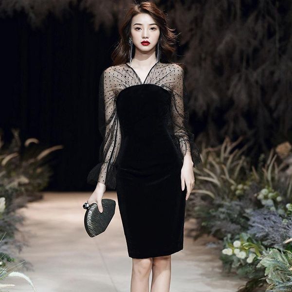 casual dresses dress women's long sleeve autumn v-neck temperament elegant black mesh banquet hip, Black;gray
casual dresses dress women's long sleeve autumn v-neck temperament elegant black mesh banquet hip, Black;gray