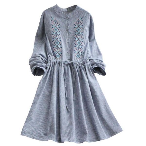 casual dresses 2021 fashion women fresh embroidery stipe dress medium-long student o neck slim waist a line, Black;gray
casual dresses 2021 fashion women fresh embroidery stipe dress medium-long student o neck slim waist a line, Black;gray