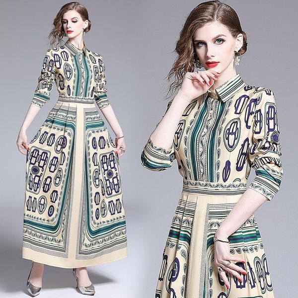 casual dresses spring summer fall runway luxury vintage floral print collar long sleeve empire waist women lady a-line maxi dress, Black;gray
casual dresses spring summer fall runway luxury vintage floral print collar long sleeve empire waist women lady a-line maxi dress, Black;gray