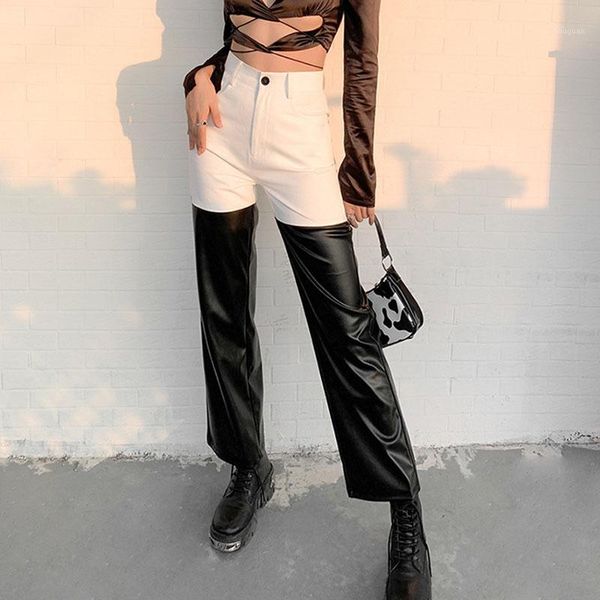patchwork casual faux pu leather skinny pants capris women fashion high waist long pocket trousers ladies streetwear sweatpants women's, Black;white
patchwork casual faux pu leather skinny pants capris women fashion high waist long pocket trousers ladies streetwear sweatpants women's, Black;white