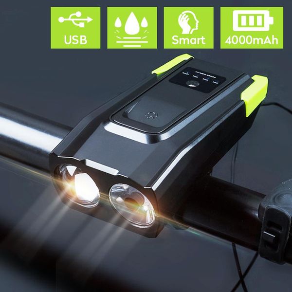 bike lights bicycle usb charging smart headlight 2-led handlebar with horn front light on for mtb road torch 4000mah
bike lights bicycle usb charging smart headlight 2-led handlebar with horn front light on for mtb road torch 4000mah