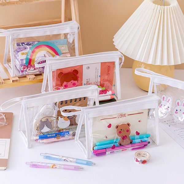 storage bags 100pcs transparent bag student stationery large capacity pen travel portable makeup waterproof wash
storage bags 100pcs transparent bag student stationery large capacity pen travel portable makeup waterproof wash