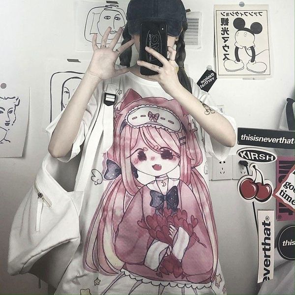 women's t-shirt anime tshirt oversize vintage emo japanese streetwear short sleeve tees jujutsu kaisen urban kawai summer for girls cr, White
women's t-shirt anime tshirt oversize vintage emo japanese streetwear short sleeve tees jujutsu kaisen urban kawai summer for girls cr, White