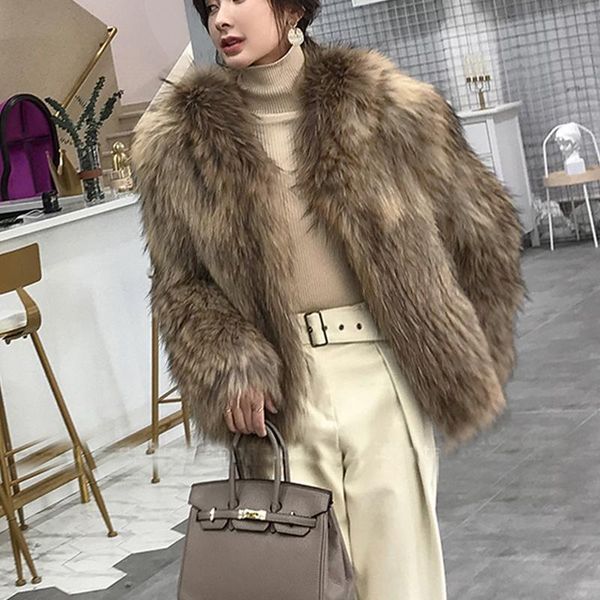 women's fur & faux 2021 autumn winter hairy women lady vintage fluffy thick plush warm raccoon hooded korean outwear overcoats, Black
women's fur & faux 2021 autumn winter hairy women lady vintage fluffy thick plush warm raccoon hooded korean outwear overcoats, Black