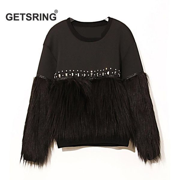 women sweatshirt long sleeve cotton knit stitching super soft fleece womens hoodies winter coat 210430, Black
women sweatshirt long sleeve cotton knit stitching super soft fleece womens hoodies winter coat 210430, Black
