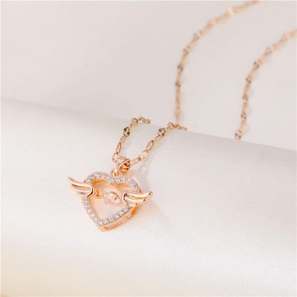 chains female love angel inlaid zircon pendant korean fashion ol simple ladies clavicle chain, Silver
chains female love angel inlaid zircon pendant korean fashion ol simple ladies clavicle chain, Silver
