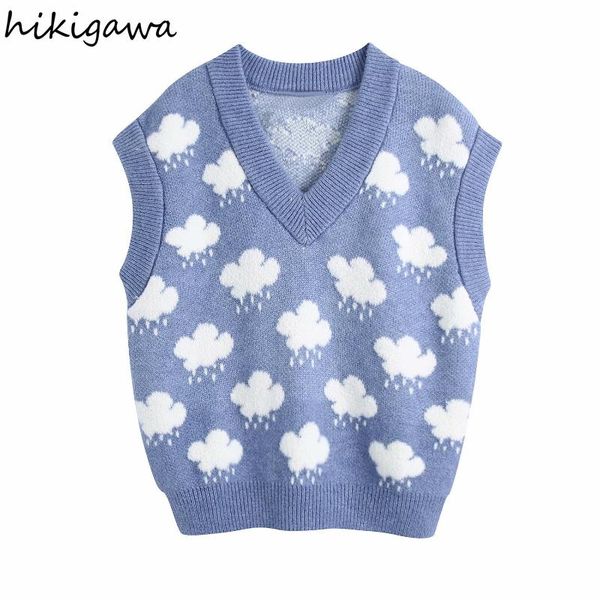 women's vests hikigawa sweater vest gilet autumn high street fashion loose casual v neck sleeveless jacquard knitted colete feminino, Black;white
women's vests hikigawa sweater vest gilet autumn high street fashion loose casual v neck sleeveless jacquard knitted colete feminino, Black;white