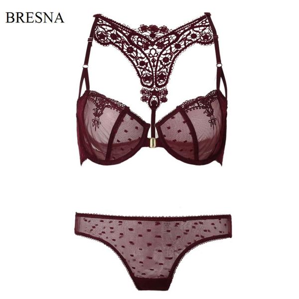 bras sets embroidery lace mesh transparent bra and panty front closure halter backless lingerie set underwear women, Red;black
bras sets embroidery lace mesh transparent bra and panty front closure halter backless lingerie set underwear women, Red;black
