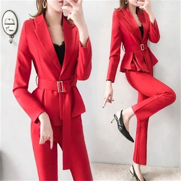 women's suits & blazers fashion red suit female high-end temperament waist shirt plus micro trousers two-piece women pant, White;black
women's suits & blazers fashion red suit female high-end temperament waist shirt plus micro trousers two-piece women pant, White;black