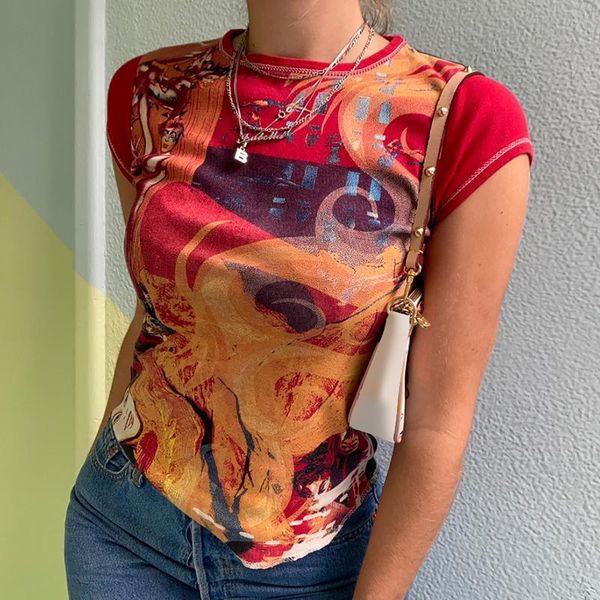 women's t-shirt hirigin retro print patchwork y2k t-shirts vintage aesthetic e girl techwear o neck short sleeve summer women basic te, White
women's t-shirt hirigin retro print patchwork y2k t-shirts vintage aesthetic e girl techwear o neck short sleeve summer women basic te, White