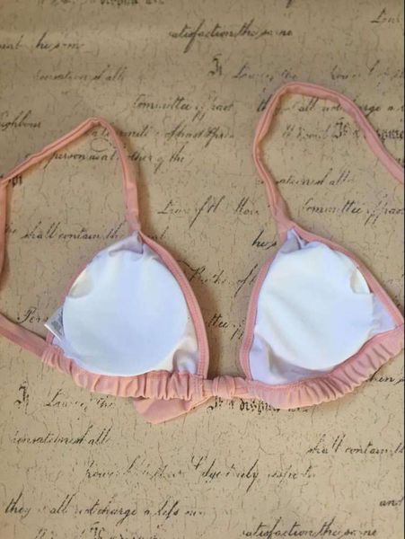 swimsuit solid color small fresh bikini piece set triangl swimwear, White;black