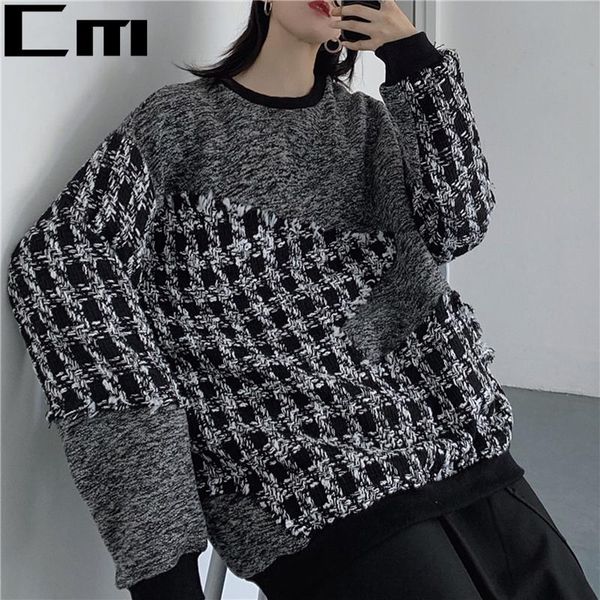 winter women grid splicingi knitted sweater casual lady pullover female autumn retro jumper women's sweaters, White;black
winter women grid splicingi knitted sweater casual lady pullover female autumn retro jumper women's sweaters, White;black
