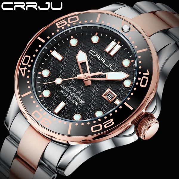 wristwatches crrju fashion mens stainless steel watches luxury men business calendar quartz wrist watch man clock montre homme, Slivery;brown
wristwatches crrju fashion mens stainless steel watches luxury men business calendar quartz wrist watch man clock montre homme, Slivery;brown