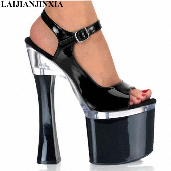 women fashion platform high heel shoes 18cm motorcycle spool strap sandals, Black 
women fashion platform high heel shoes 18cm motorcycle spool strap sandals, Black