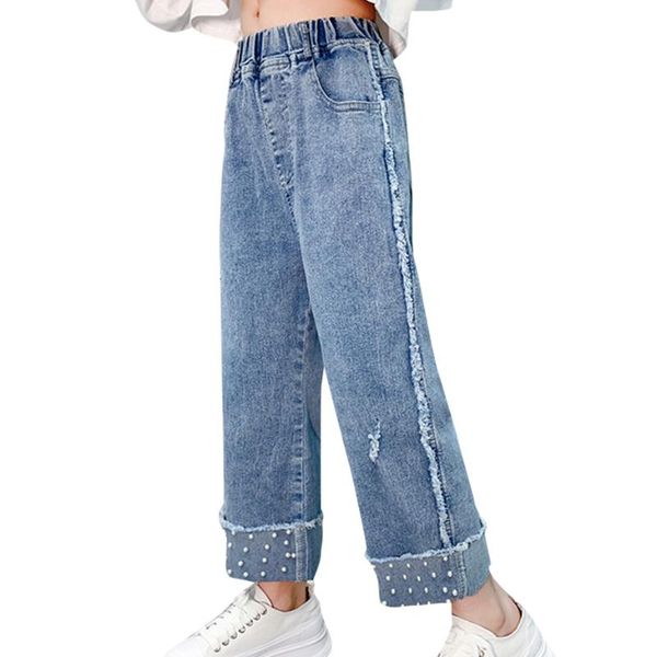jeans for girls pearls cuffs children spring autumn children's clothing casual style, Blue
jeans for girls pearls cuffs children spring autumn children's clothing casual style, Blue