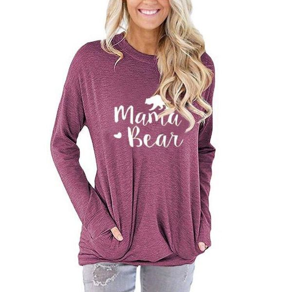 women's t-shirt pocket sweater mama bear printed letter loose o neck long-sleeved woman tshirts harajuku ropa mujer tshirt, White
women's t-shirt pocket sweater mama bear printed letter loose o neck long-sleeved woman tshirts harajuku ropa mujer tshirt, White
