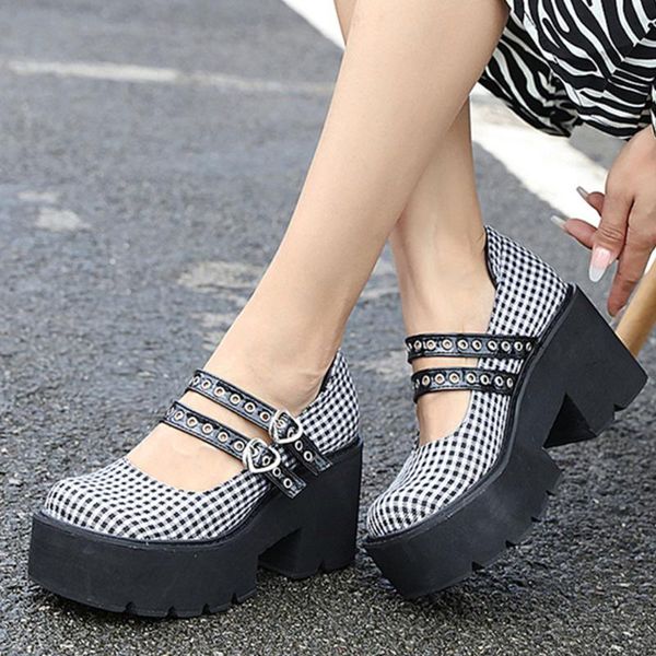 dress shoes gigifox brand fashion gothic style plaid buckle strap mary janes chunky heels platform cute pumps summer woman, Black
dress shoes gigifox brand fashion gothic style plaid buckle strap mary janes chunky heels platform cute pumps summer woman, Black
