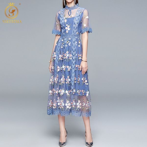 arrival runway designer luxury party dresses women's blue embroidery flowers midi long dress vestidos 210520, Black;gray
arrival runway designer luxury party dresses women's blue embroidery flowers midi long dress vestidos 210520, Black;gray