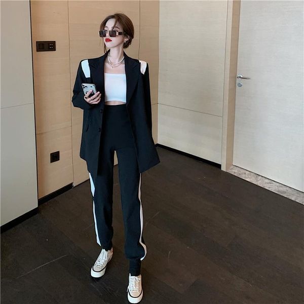 women's two piece pants 2021 spring jacket + leisure temperament side striped trousers casual clothes of pieces, White
women's two piece pants 2021 spring jacket + leisure temperament side striped trousers casual clothes of pieces, White