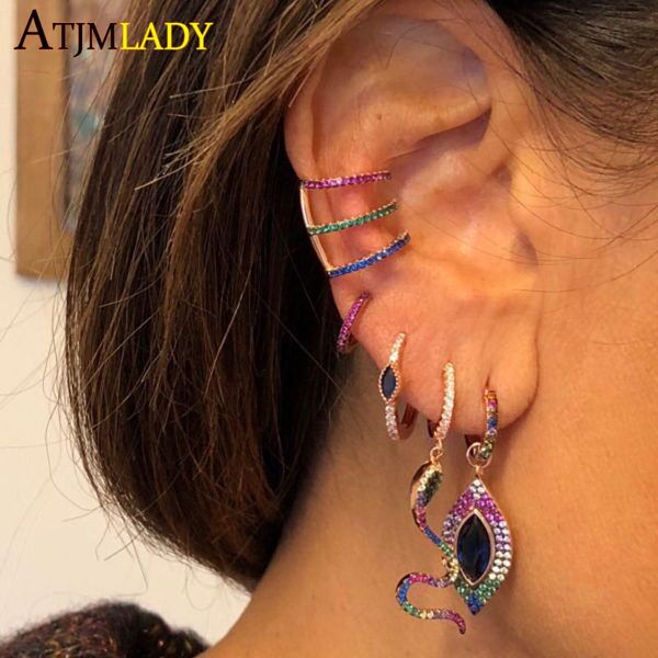 stud rose gold color snake geometric earring paved rainbow colorful cz zirconia fashion trendy women delicate charming jewelry, Golden;silver
stud rose gold color snake geometric earring paved rainbow colorful cz zirconia fashion trendy women delicate charming jewelry, Golden;silver