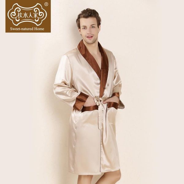 men's sleepwear spring and summer heavy mulberry silk nightgown night-robe nightdress evening gown set pajamas nighty man nightclothes, Black;brown
men's sleepwear spring and summer heavy mulberry silk nightgown night-robe nightdress evening gown set pajamas nighty man nightclothes, Black;brown