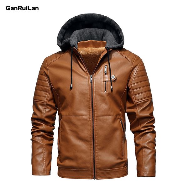 men's fleece liner pu leather jackets with hood autumn winter casual motorcycle jacket for male windbreaker biker coats 210518, Black
men's fleece liner pu leather jackets with hood autumn winter casual motorcycle jacket for male windbreaker biker coats 210518, Black