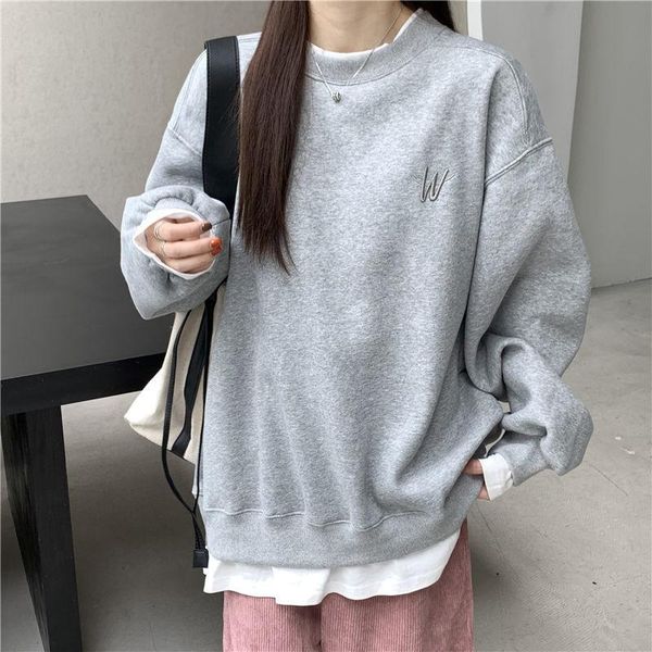women's hoodies & sweatshirts fake two piece sweatshirt women autumn long sleeve thick o neck fleece winter female pullover oversize, Black
women's hoodies & sweatshirts fake two piece sweatshirt women autumn long sleeve thick o neck fleece winter female pullover oversize, Black
