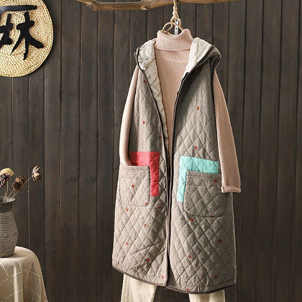 jacket mid-length lazer with hood women's vests retro autumn plus velvet diamond trellis warm vest outer y1235 aced, Black;brown
jacket mid-length lazer with hood women's vests retro autumn plus velvet diamond trellis warm vest outer y1235 aced, Black;brown