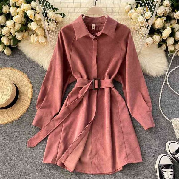 women sashes dresses autumn dress women's turn-down collar lace-up bangdage nipped waist mini vestidos female gk443 210507, Black;gray
women sashes dresses autumn dress women's turn-down collar lace-up bangdage nipped waist mini vestidos female gk443 210507, Black;gray